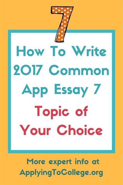 In addition to the main common application essay, many schools require additional supplemental essay responses. How to Write Common Application Essay 7: Topic of Your ...