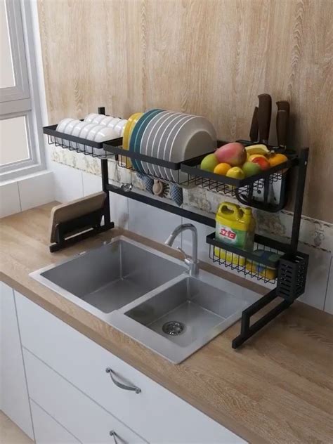 Nobody will believe that a stainless steel kitchen rack shelf can make a kitchen look larger. Stainless steel drain rack en 2020 | Étagère cuisine, Idée ...