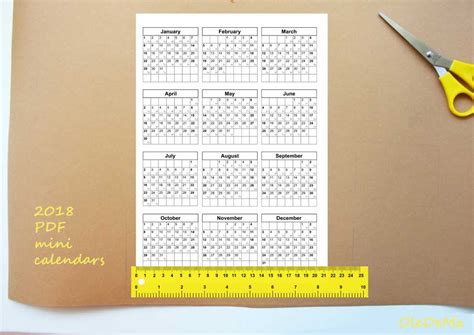 2 Printable Designs Of The Mini Calendars Tab Without Year