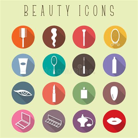 Flat Vector Beauty Icons Set Stock Vector Illustration Of Flat Cream