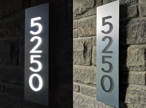 Bespoke Custom LED House Number Sign Vertical 4 | Etsy | Led house