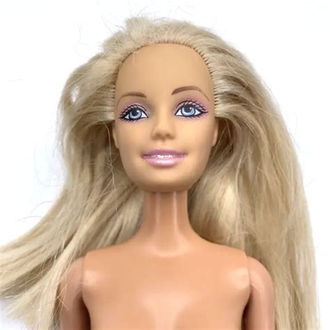 Barbie Doll Nude Ceo Face Mattel Blonde Hair Blue Eyes Bendable Knees 299 Picclick