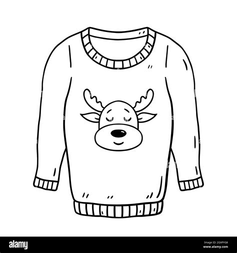 Ugly Christmas Sweater With A Deer Isolated On White Background Warm