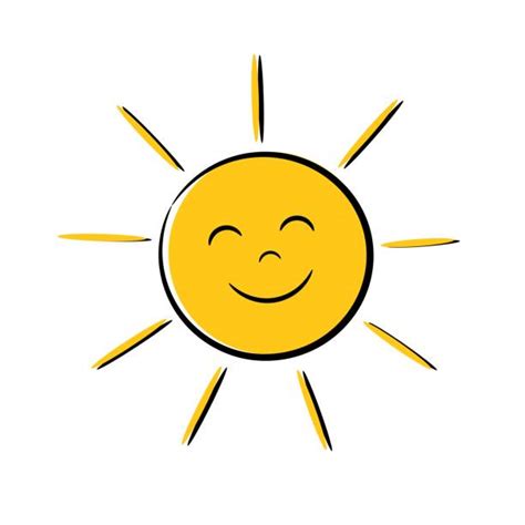 Silhouette Of The Smiley Sun Illustrations Royalty Free