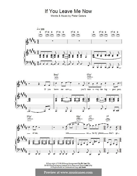 Fonz added this to a list 7 months, 3 weeks ago. If You Leave Me Now (Chicago) by P. Cetera - sheet music on MusicaNeo