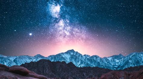 Starry Night Over Mountains Cool Photography Wallpaper Hd Artist 4k