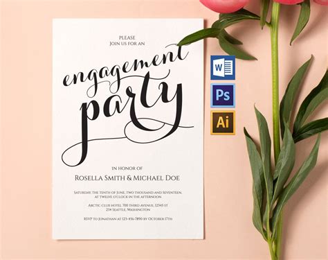 Engagement Party Invitation Shr231 Invitation Templates ~ Creative Market