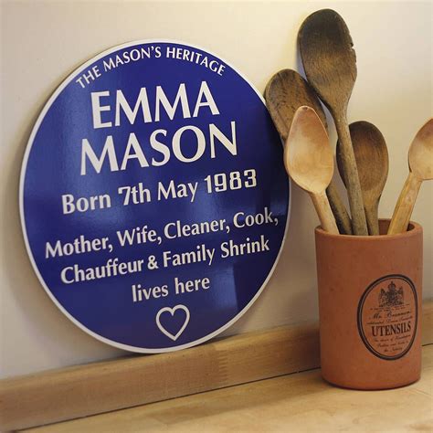 Personalised Blue Heritage Plaque Home Ts Plaque Personalised