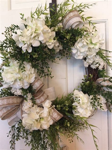 White hydrangea color is not affected by the soil ph. White Hydrangea Wreath by JanSavageDesigns on Etsy | White ...