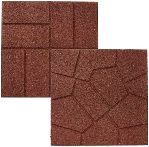 Rubberific Dual Sided Rubber Paver Tile 16 X 16 X 34 Red 1 Tile