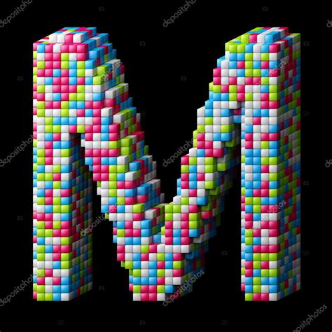 3d Pixelated Alphabet Letter M — Stock Photo © Madgooch 23215648