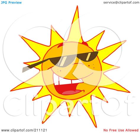 Royalty Free Rf Clipart Illustration Of A Hot Summer Sun Wearing