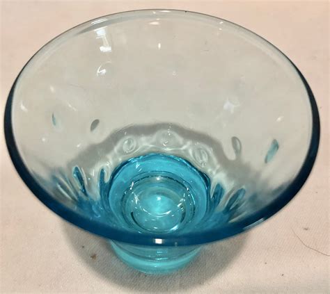Vintage Hazel Atlas Capri Dot Turquoise Aqua Blue Whiskey Rocks Barware