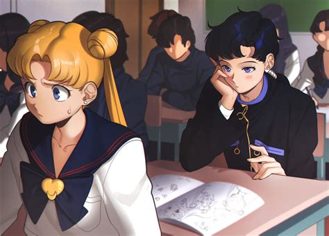 Tsukino Usagi And Seiya Kou Bishoujo Senshi Sailor Moon Drawn By Abbystea Danbooru
