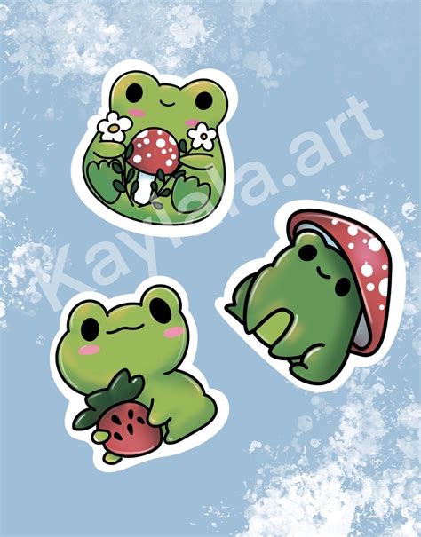 Kawaii Frogs Stickers Cute Froggy Stickers Cottagecore Etsy Cute