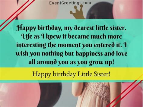 25 Cute Happy Birthday Little Sister Wishes With Infinite Love