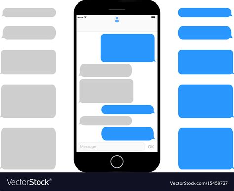 Mobile Phone Screen Messaging Text Boxes Empty Vector Image
