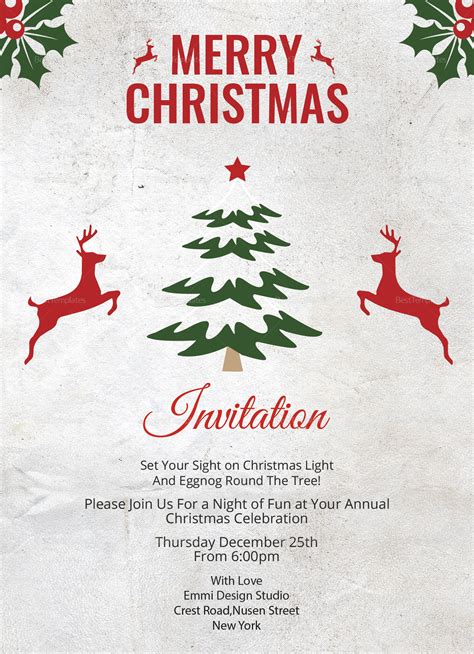 Free Printable Christmas Party Invitation Template Printable Templates