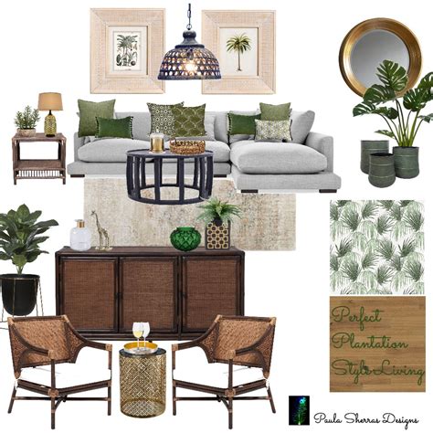 Plantation Style Living Interior Design Mood Board By Paula Sherras