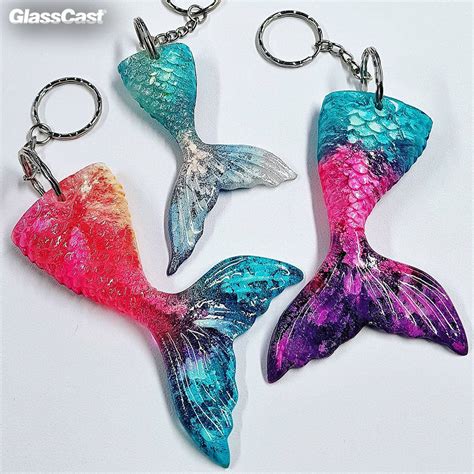 Mermaids Tails Resin Pendents Glasscast