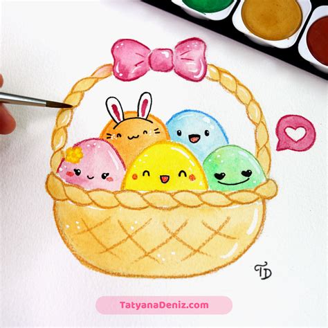 Cute Easter Basket Drawing Tutorial With Video Tatyana Deniz