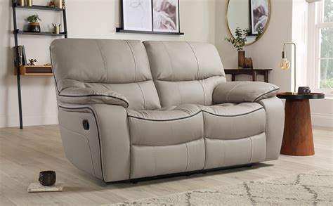 Beaumont Taupe Leather 2 Seater Recliner Sofa Furniture Choice