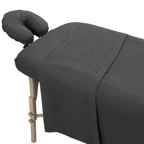 London Linens 100 Cotton Extra Thick Flannel Massage Table Sheet 3 Pc Set Black