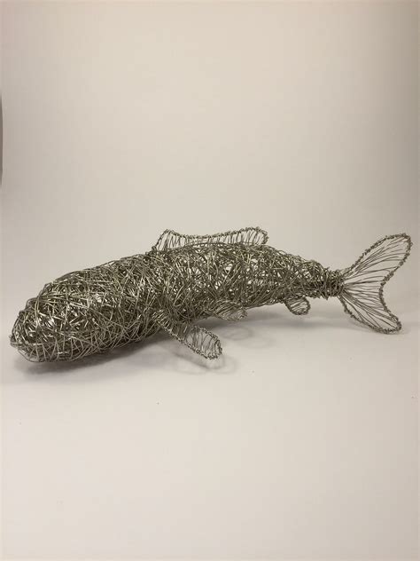 Koi Carp Wire Fish Sculpture Wire Art Pond Ornament Fish Etsy