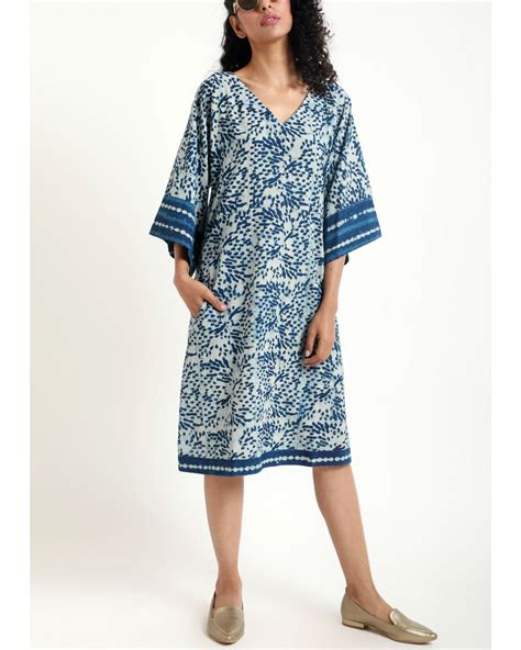 Blue Cotton Kaftan Dress By TrueBrowns The Secret Label