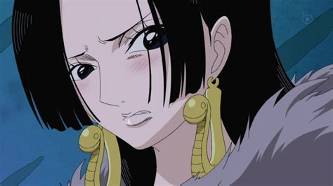 Boa Hancock Shichibukai One Piece 1girl Black Hair Blue Eyes Blush Earrings Female Focus
