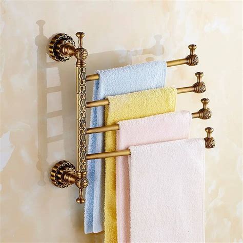 3ds max + 3ds obj. Luxury Towel Racks Brass Wall Mount 3-6 Active Bars Rotate ...