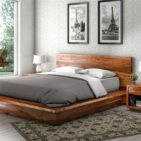 Delaware Solid Wood Platform Bed Frame 3pc Suite Rustic Bedroom