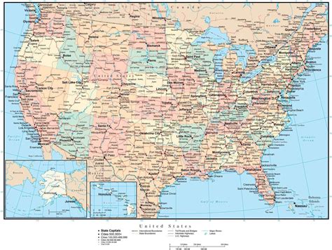 Usa Map With Cities And Highways Usa Map