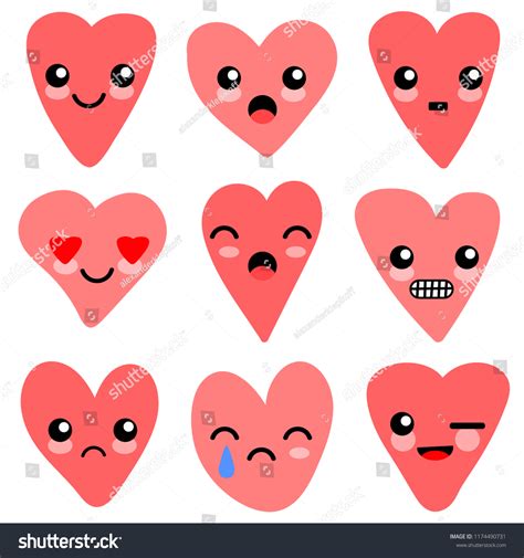 Cute Hearts Characters For Your Design Isolated Royalty Free Stock