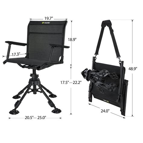 Tidewe Hunting Chair With Seat Cover Degree Silent Swivel Blind Folding Chair