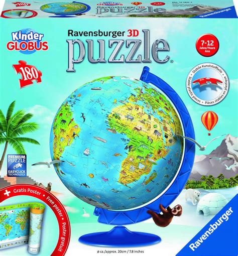 Puzzleball Globe In German 180pcs για 7 Ετών 11160 Ravensburger