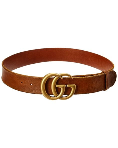 Gucci Gg Leather Belt Womens Brown 70 Ebay