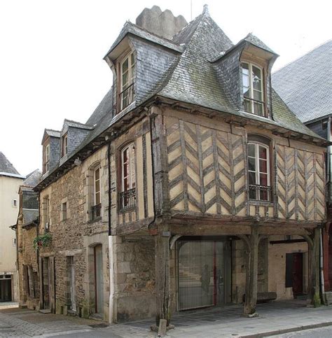 Medieval House In Vitré Bretagne France Exposed Timber Frame