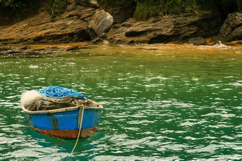 Small Wooden Fishing Boat Stock Image Colourbox