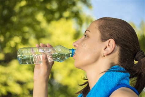 Woman Drinking Water Stock Image Image Of Sports Clothing 38844893