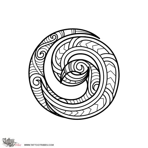 Double Koru Meeting Double Koru Spiral Original Polynesian Tattoo Design