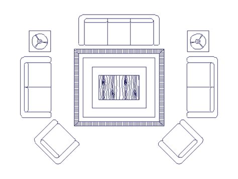 Salons In Plan Dwg