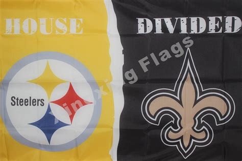 Pittsburgh Steelers New Orleans Saints House Divided Flag 3ft X 5ft Polyester Nc