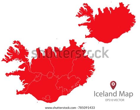 Couple Set Mapred Map Icelandvector Eps10 Stock Vector Royalty Free
