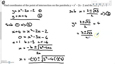 Finding Points Of Intersection Using Simultaneous Equations Youtube
