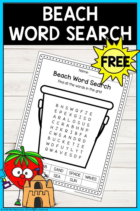 Summer Word Search With Beach Theme Free In 2021 Summer Words