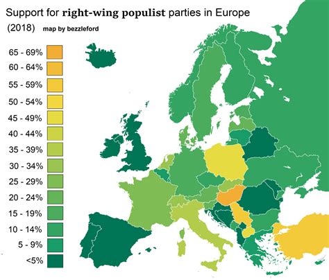 Support For Right Wing Populist Parties In Europe Maps On The Web
