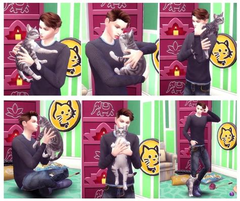 Me And Cat Pose Pack 2 At A Luckyday Sims 4 Updates
