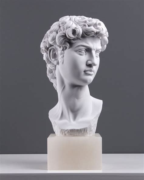 Head Of David Sculpture By Michelangelo Bonded Marble Bust Etsy