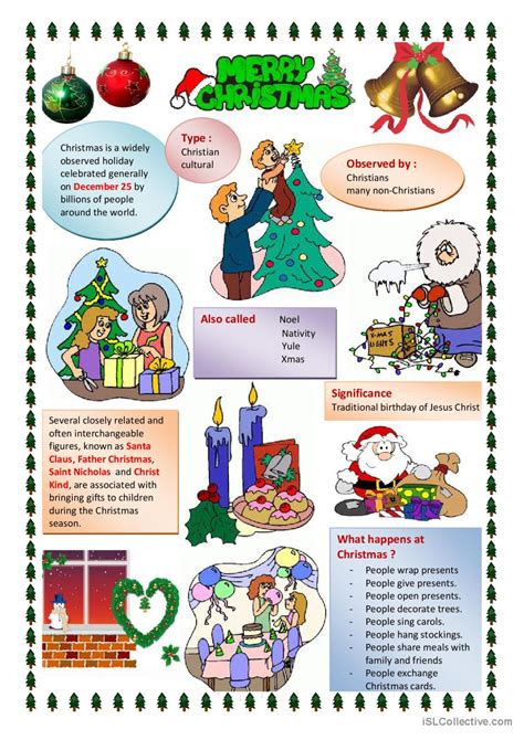 Christmas Time English Esl Worksheets Pdf And Doc